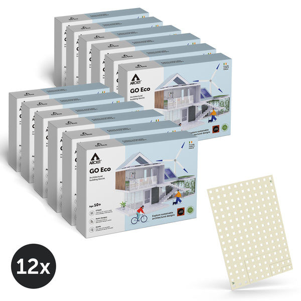 Bundle kit of 12 Arckit GO Eco Architectural Model Building Kits & Building Plates