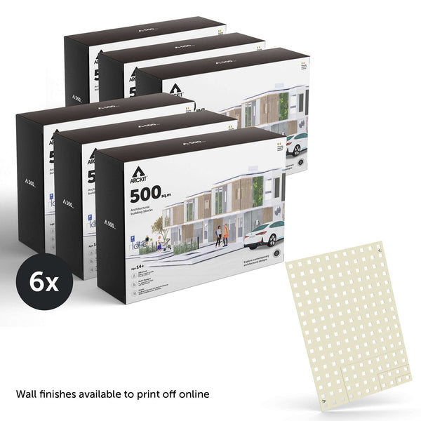 Bundle kit of 6 Arckit A500 Architectural Model Building Kits & Building Plates