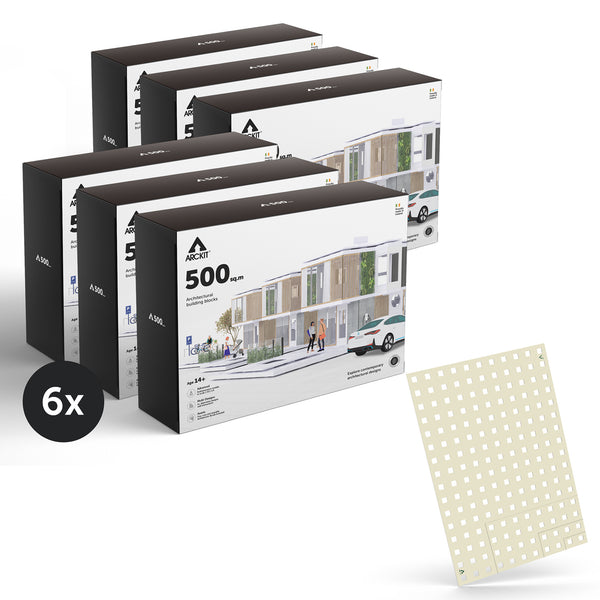 Bundle kit of 6 Arckit A500 Architectural Model Building Kits & Building Plates