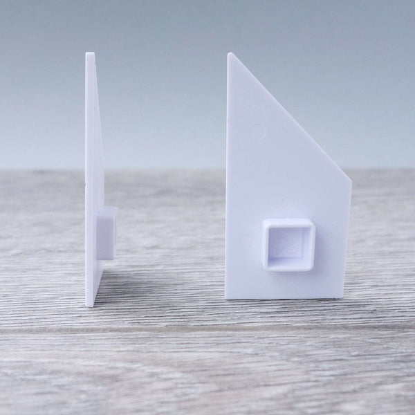One-by-Two White Right Angled Smooth Finish Floor or Roof Tile 5.06