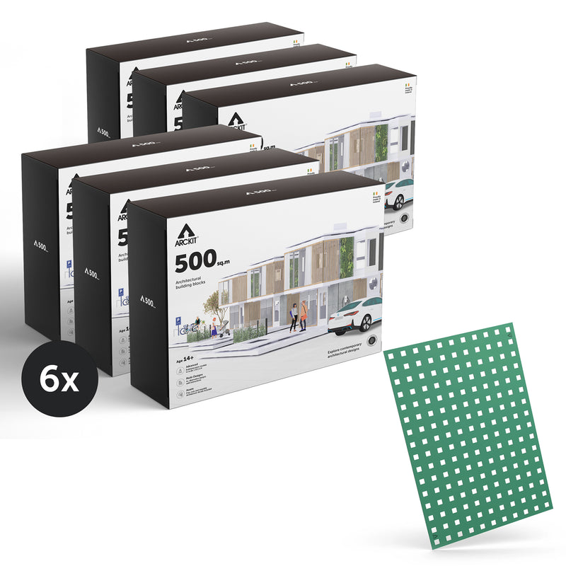 Bundle kit of 6 Arckit A500 Architectural Model Building Kits & Building Plates