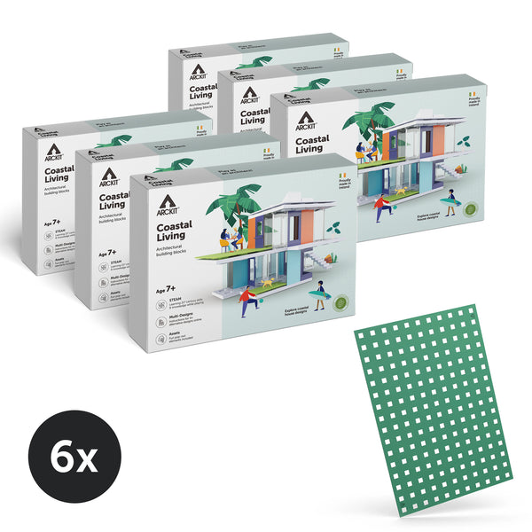 Bundle kit of 6 Arckit Coastal Living Architectural Model Building Kits & Building Plates