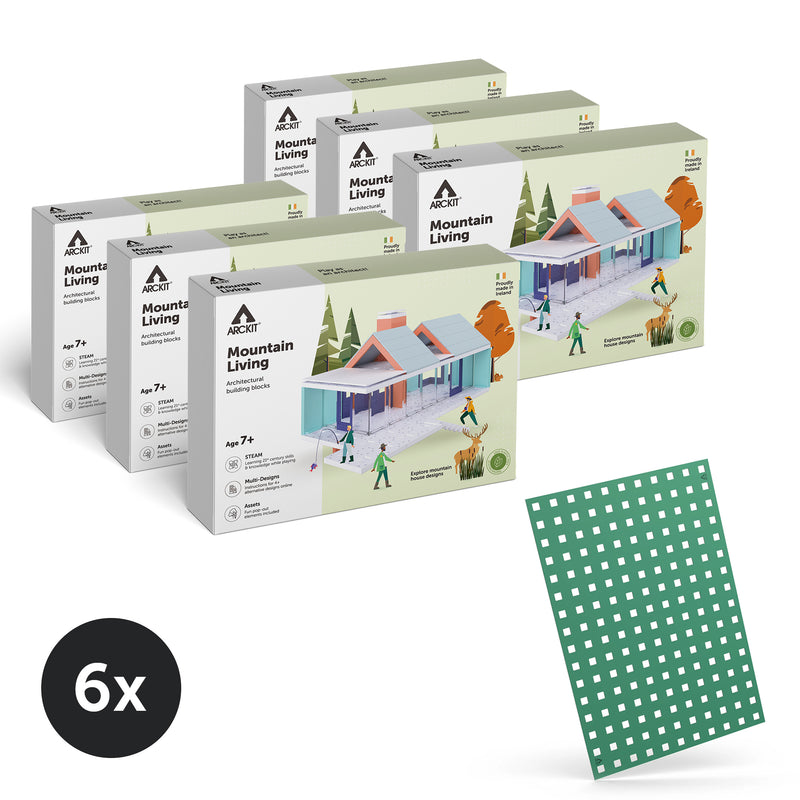 Bundle kit of 6 Arckit Mountain Living Architectural Model Building Kits & Building Plates